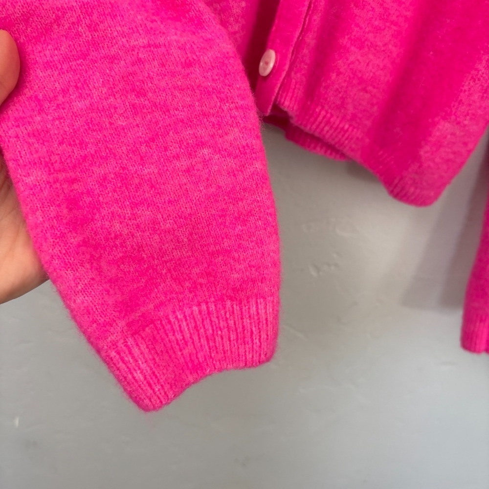 Anthropologie Pilcro Wool Blend Cardigan Sweater Women Size Medium Hot Pink - Picture 6 of 13
